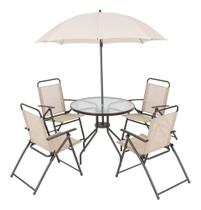 Conjunto Para Jardim - Cadeiras, Mesa E Ombrelone - Kangfu