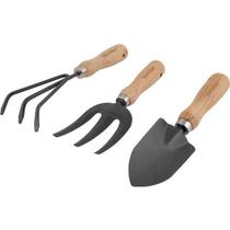 Conjunto para jardim com 3 peças cabo em madeira VONDER Conjunto para jardim com 3 peças cabo em madeira VONDER