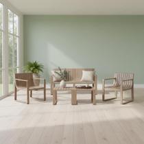 Conjunto Para Jardim com um Sofá, Duas Poltronas e Duas Mesas de Centro Verte Eco
