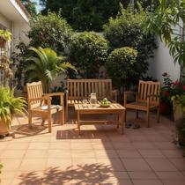 Conjunto para Jardim de Madeira Eucalipto 4 Peças sem Almofada Nature Yescasa