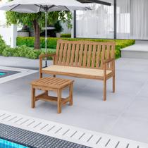 Conjunto para Jardim de Madeira Eucalipto Solaris com Almofada Yescasa