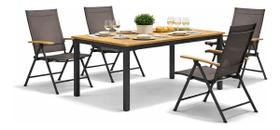 Conjunto Para Jardim Preto Aluminio 5 Pecas Mesa Conjunto Para Jardim Preto Aluminio 5 Pecas Mesa