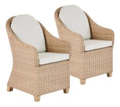 Conjunto Para Jardim Rattan Bege Marrom 2 Pecas Poltronas Conjunto Para Jardim Rattan Bege Marrom 2 Pecas Poltronas