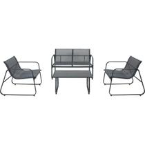 Conjunto para Jardim Weekend Cinza Em aço Até 160Kg 83508 BEL Conjunto para Jardim Weekend Cinza Em aço Até 160Kg 83508 BEL