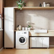 Conjunto para Lavanderia 2 Peças 4 Portas Branco Conjunto para Lavanderia 2 Peças 4 Portas Branco