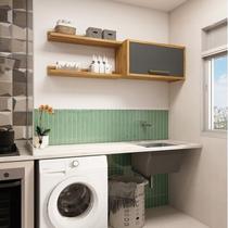 Conjunto para Lavanderia com 2 Peças 100% Mdf Vicenza Espresso Móveis