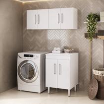 Conjunto para Lavanderia com 3 Peças Branco