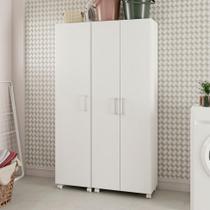 Conjunto para Lavanderia com Armários Multiuso André 3 PT Branco