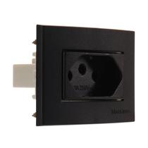 Conjunto para Moveis com Tomada 2P+T 10A 250v Preto Acetinado Clean Margirius Conjunto para Moveis com Tomada 2P+T 10A 250v Preto Acetinado Clean Margirius