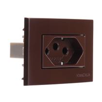 Conjunto para móveis planejados mdf com Tomada 20A 2p+T 250v Marrom Sleek Margirius