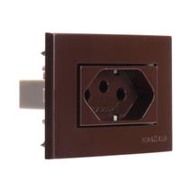 Conjunto para móvel móveis planejados com Tomada 10A 2P+T Marrom Brilhante Sleek Margirius Conjunto para móvel móveis planejados com Tomada 10A 2P+T Marrom Brilhante Sleek Margirius