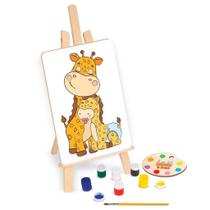 Conjunto para Pintar Mamãe & Bebê Em Madeira Com Cavalete Pincel Telas Paleta e Tinta Conjunto para Pintar Mamãe & Bebê Em Madeira Com Cavalete Pincel Telas Paleta e Tinta