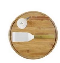 Conjunto Para Pizza Em Bambu 30 CM - 3 PÇS