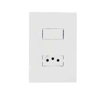 Conjunto Para Placa 4x2 1 Interruptor Simples + 1 Tomada Linha I9 20 Amperes Ilumi Slim Ref 80201