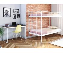 Conjunto para Quarto 1 Beliche e 1 Escrivaninha 90x45cm Branco Conjunto para Quarto 1 Beliche e 1 Escrivaninha 90x45cm Branco