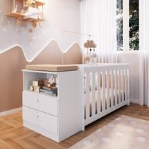 Conjunto para Quarto de Bebê com Berço e Cômoda Aconchego