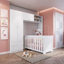 Conjunto para Quarto de Bebê com Guarda-Roupas e Berço com Colchão