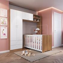Conjunto para Quarto de Bebê com Guarda-roupas e Berço com Colchão