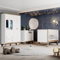 Conjunto para Quarto de Bebê Completo Confete Branco/Jequitibá