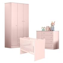 Conjunto para Quarto Infantil Brighton Rosa Acetinado Conjunto para Quarto Infantil Brighton Rosa Acetinado