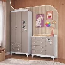 Conjunto para Quarto Infantil com Guarda-roupa e Cômoda Trocador Encanto