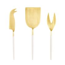 Conjunto Para Queijo com 03 Peças Wolff Tokyo Inox / Champanhe / Off White Conjunto Para Queijo com 03 Peças Wolff Tokyo Inox / Champanhe / Off White