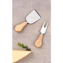 Conjunto para queijo com 2 peças: 1 espátula e 1 garfo Conjunto para queijo com 2 peças: 1 espátula e 1 garfo