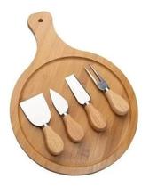 Conjunto Para Queijo Com 4 Talheres E Tabua Em Bambu Frios Casita Cozinha