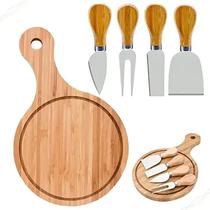 Conjunto para Queijo de Bambu 5 peças 26x38x1,7cm CX132 - TT Brasil Conjunto para Queijo de Bambu 5 peças 26x38x1,7cm CX132 - TT Brasil