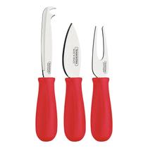 Conjunto para Queijo em Aço Inox e Cabos de Polipropileno Harmoniza Vermelho 3pçs - Tramontina