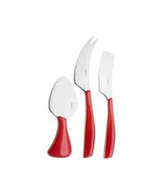 Conjunto para Queijo Faca Espátula Frios Vermelho Bugatti 3 Peças Conjunto para Queijo Faca Espátula Frios Vermelho Bugatti 3 Peças