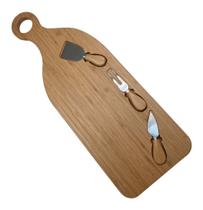 Conjunto Para Queijo Zahav Com 3 Acessórios e Tabua De Bambu 56x20cm Conjunto Para Queijo Zahav Com 3 Acessórios e Tabua De Bambu 56x20cm