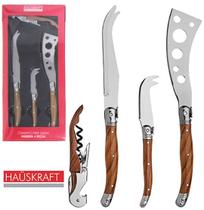 Conjunto para queijos e frios de inox hauskraft - 4 pçs