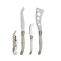 Conjunto Para Queijos E Frios Em Inox 4 Peças Com Saca Rolha - Hauskraft Conjunto Para Queijos E Frios Em Inox 4 Peças Com Saca Rolha - Hauskraft