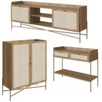 Conjunto Para Sala 3 Peças Palhinha 28929x28930x28936 Linha Oslo Hanover Artesano Conjunto Para Sala 3 Peças Palhinha 28929x28930x28936 Linha Oslo Hanover Artesano
