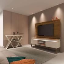 Conjunto para Sala de Estar Lumina com Rack, Painel para TV até 42 Polegadas e Aparador Pinho e Off White Conjunto para Sala de Estar Lumina com Rack, Painel para TV até 42 Polegadas e Aparador Pinho e Off White