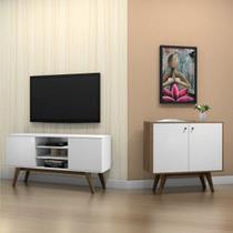 Conjunto para Sala de Estar Rack e Buffet 2 Portas Citrus Branco Estilare