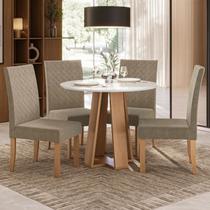 Conjunto para Sala de Jantar 1 Mesa Redonda com 4 Cadeiras