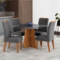 Conjunto para Sala de Jantar com 4 Cadeiras Absolut Yescasa Cinza/Mel Conjunto para Sala de Jantar com 4 Cadeiras Absolut Yescasa Cinza/Mel