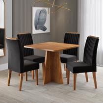 Conjunto para Sala de Jantar com 4 Cadeiras Absolut Yescasa Preto/Mel Conjunto para Sala de Jantar com 4 Cadeiras Absolut Yescasa Preto/Mel