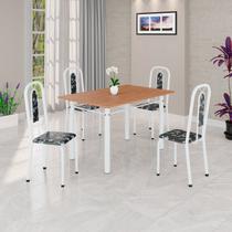Conjunto para Sala de Jantar com 4 Cadeiras Lívia Branco/Preto Conjunto para Sala de Jantar com 4 Cadeiras Lívia Branco/Preto