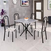 Conjunto para Sala de Jantar com 4 Cadeiras Lívia Preto/Arabesco Conjunto para Sala de Jantar com 4 Cadeiras Lívia Preto/Arabesco