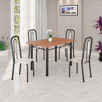 Conjunto para Sala de Jantar com 4 Cadeiras Lívia Preto/Bege Conjunto para Sala de Jantar com 4 Cadeiras Lívia Preto/Bege