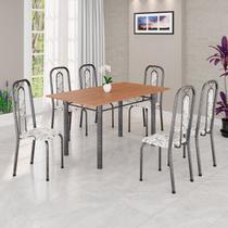 Conjunto para Sala de Jantar com 6 Cadeiras Lívia Arabesco/Prata Conjunto para Sala de Jantar com 6 Cadeiras Lívia Arabesco/Prata