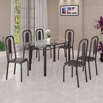 Conjunto para Sala de Jantar com 6 Cadeiras Lívia Preto Conjunto para Sala de Jantar com 6 Cadeiras Lívia Preto