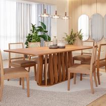 Conjunto para Sala de Jantar com 8 Cadeiras Pitanga Marrom/Cinamomo/Kaki Conjunto para Sala de Jantar com 8 Cadeiras Pitanga Marrom/Cinamomo/Kaki