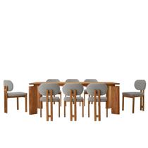 Conjunto para Sala de Jantar com 8 Cadeiras Tokyo Marrom/Luna/Imbuia