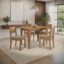 Conjunto para Sala de Jantar Mesa com 4 Cadeiras Melina Marrom/Canela/Areia Conjunto para Sala de Jantar Mesa com 4 Cadeiras Melina Marrom/Canela/Areia