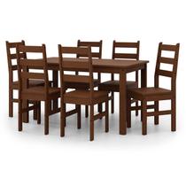 Conjunto para Sala de Jantar Mesa com 6 Cadeiras Bella Cera