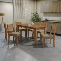 Conjunto para Sala de Jantar Mesa com 6 Cadeiras Melina Marrom/Canela/Areia Conjunto para Sala de Jantar Mesa com 6 Cadeiras Melina Marrom/Canela/Areia